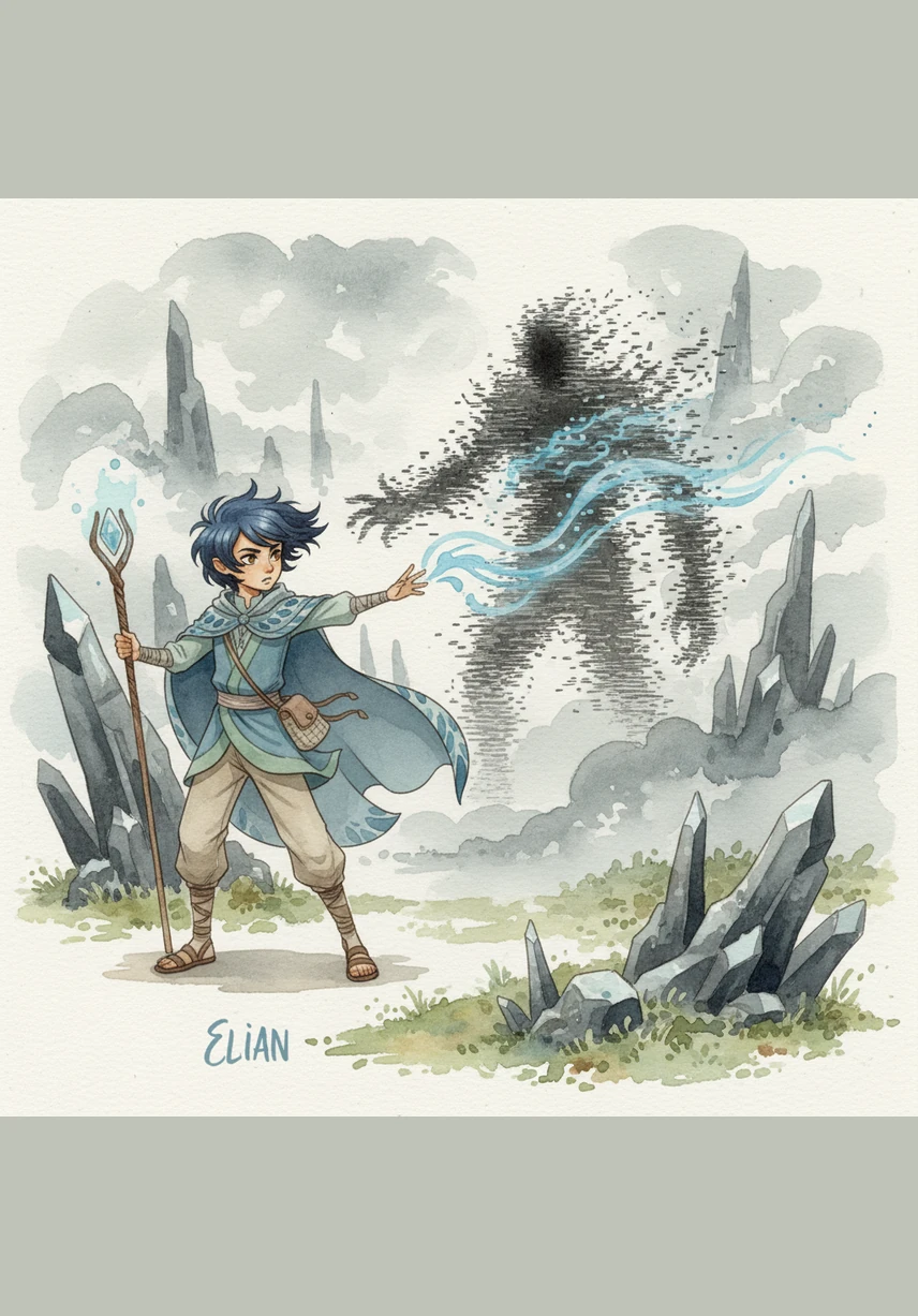 The shadow beast shattered into a thousand harmless sparkles when it touched the dome, unable to survive in the presence of such perfect stillness. Elian continued his climb up the Crystal Peaks, where the air was thin and the gray fog was at its thickest and most dangerous.