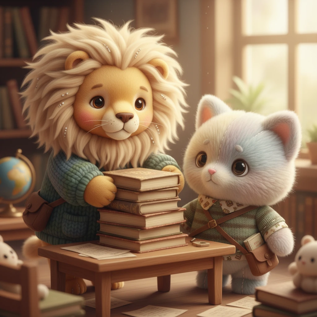 Leo initiated his plan with a smooth, practiced ease. He leaned against Elias's study table, his form a comforting, rounded silhouette. With a low, rumbling voice, he offered to lift a seemingly heavy collection of books, his touch gentle as he sought to establish himself as a protective, undeniable force.
