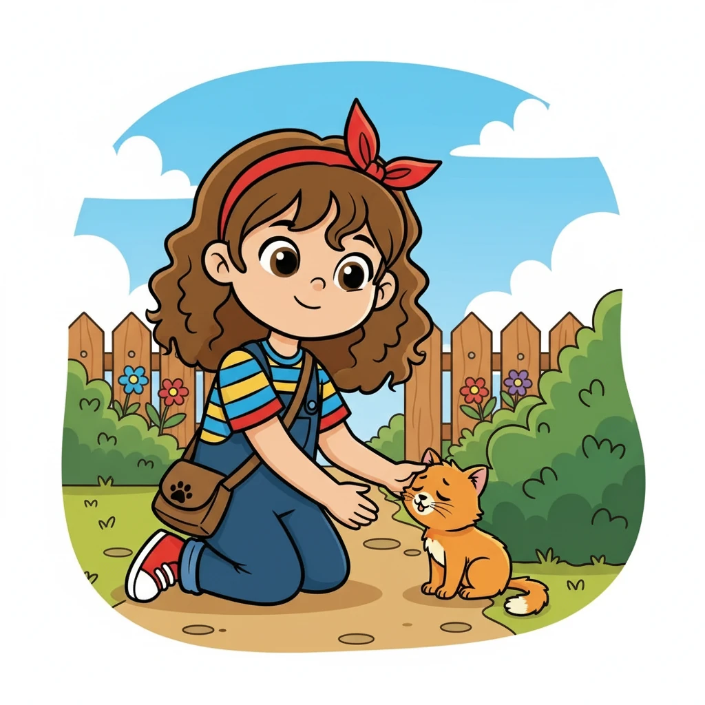 “Hello there, little one,” Lila whispered gently. “Are you lost?” The kitten blinked its eyes and gave a small, sad meow, rubbing its head against Lila's hand.