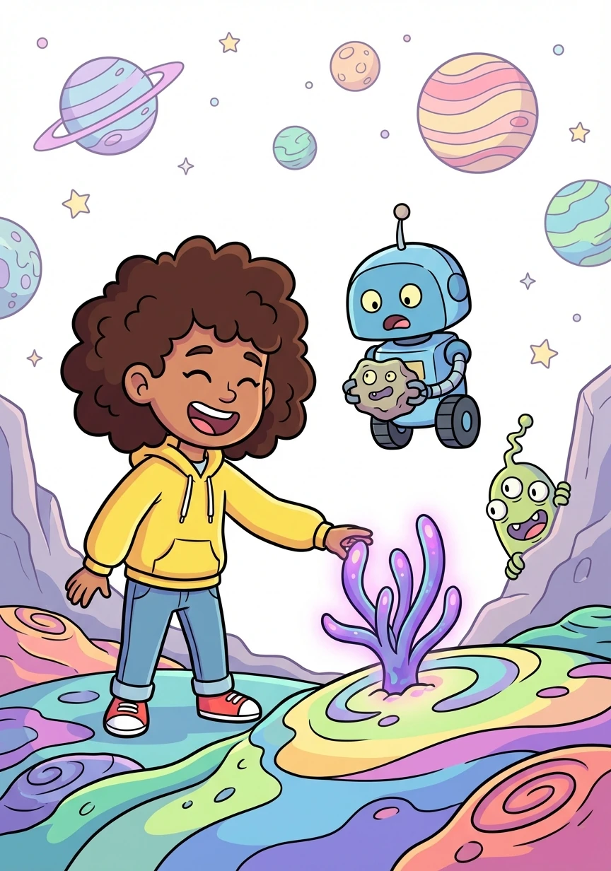 Carly and Dash embark on their adventure, traveling through vibrant planets, battling quirky aliens, and strengthening their bond with each passing challenge.