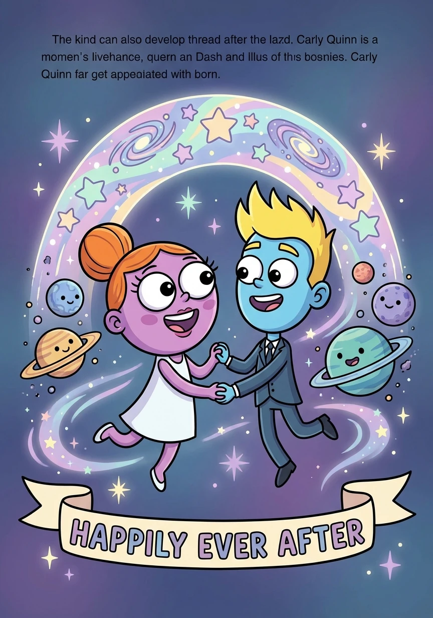 Carly and Dash are married under the starlight, their union bringing peace and harmony to the galaxy. They live happily ever after, ruling with kindness and courage.