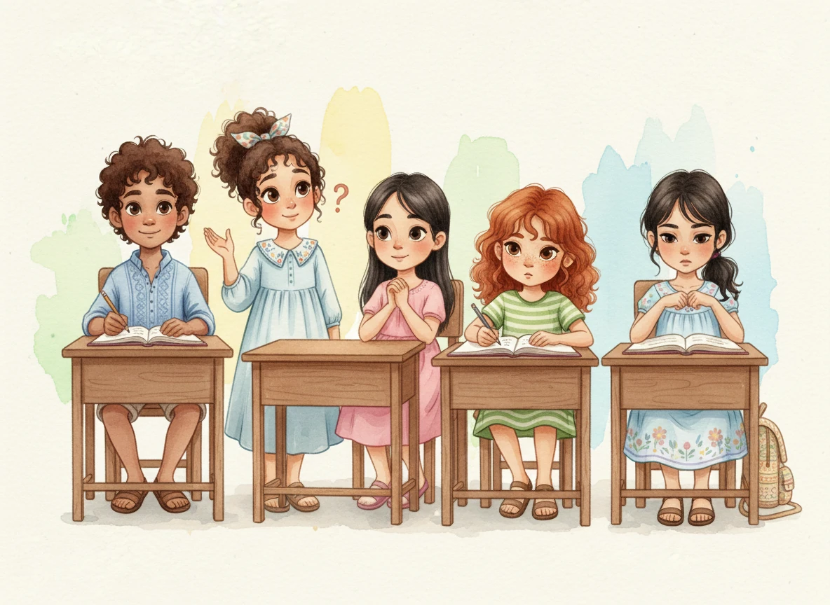 En sus asientos esperaban Freddy con su mirada tranquila, Janina siempre lista para preguntar, la dulce María, la imaginativa Merly y la pensativa Angie. Cada uno de ellos era una pieza única de un rompecabezas lleno de vida, diversidad y respeto mutuo.