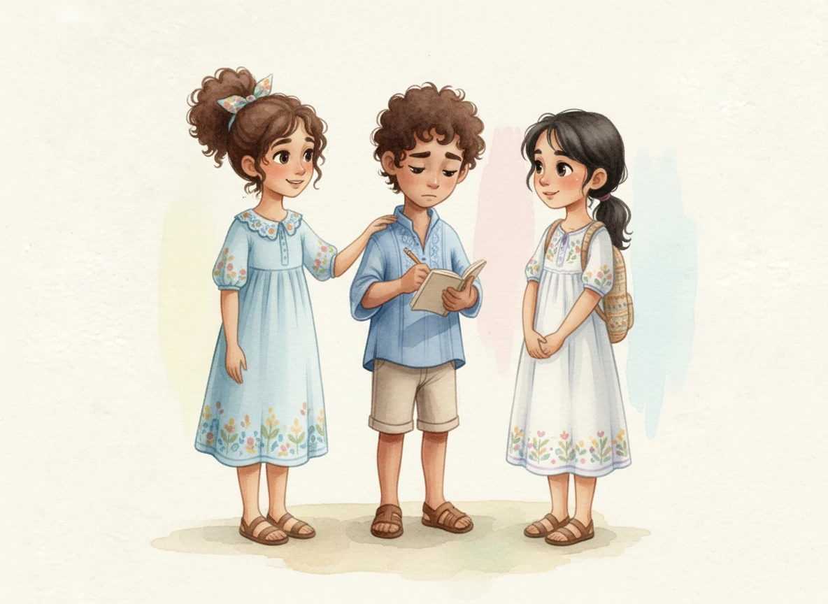 Al notar su timidez, sus compañeros no lo dejaron solo, sino que se acercaron con la calidez de quienes cuidan un tesoro preciado. María le dedicó una palabra de aliento, recordándole con una caricia en el hombro que su voz también era necesaria y muy valiosa.