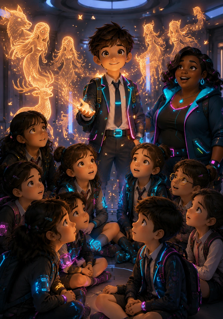 Liam feels a spark of wonder deep inside, realizing that these stories are more than just old tales from a distant land. He looks at his friends and sees the same magic reflected in their curious eyes, connecting them all to the spirit of the Celts.