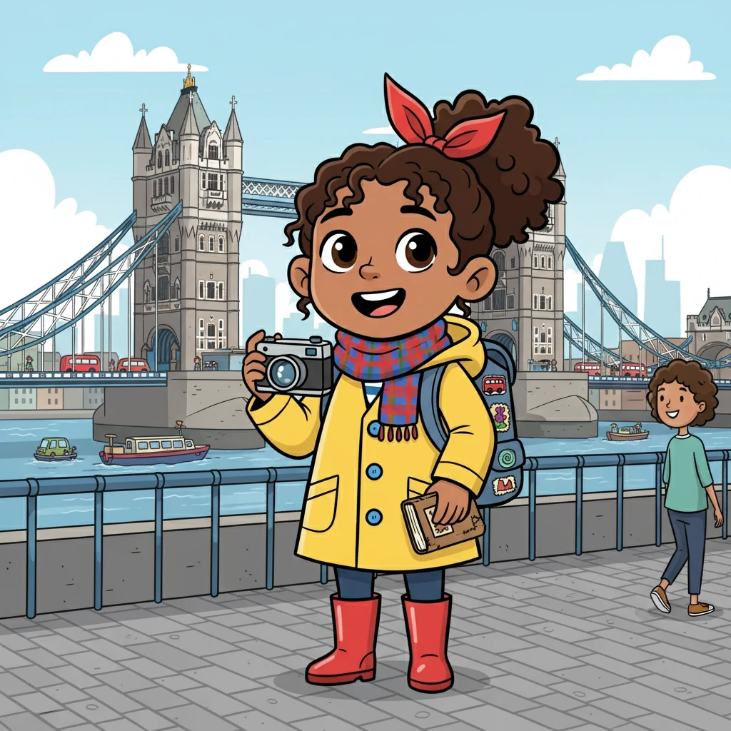 Amelia, a young woman with a thirst for adventure, arrived in London. The bustling city buzzed with life, and she was immediately captivated. She gazed up at the iconic Tower Bridge, ready to explore the wonders of the UK.