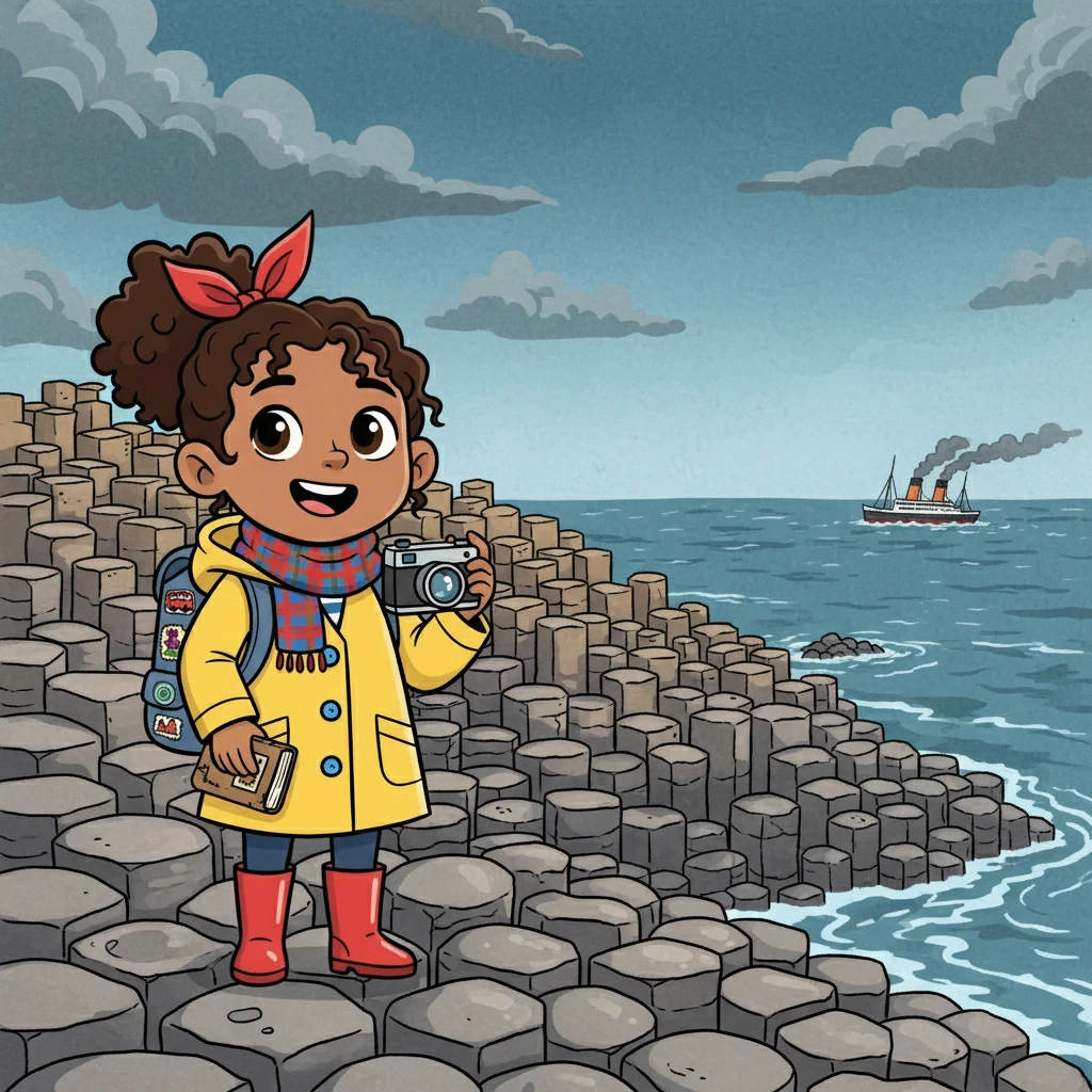Finally, Amelia arrived in Northern Ireland and discovered the Giant's Causeway. The unique rock formations were like nothing she had ever seen before. She also learned about the tragic story of the Titanic in Belfast.