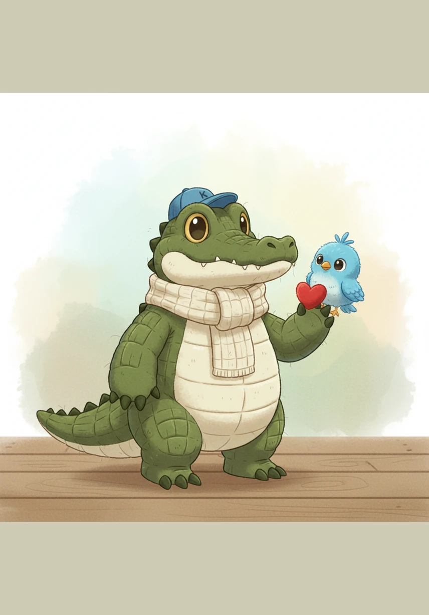 A tiny blue heron lands bravely on Kuroko’s broad, moss-covered shoulder, chirping a song of encouragement. The giant crocodile smiles, his deep, low rumble vibrating through the earth as he unearths the hidden springs buried deep below the surface.