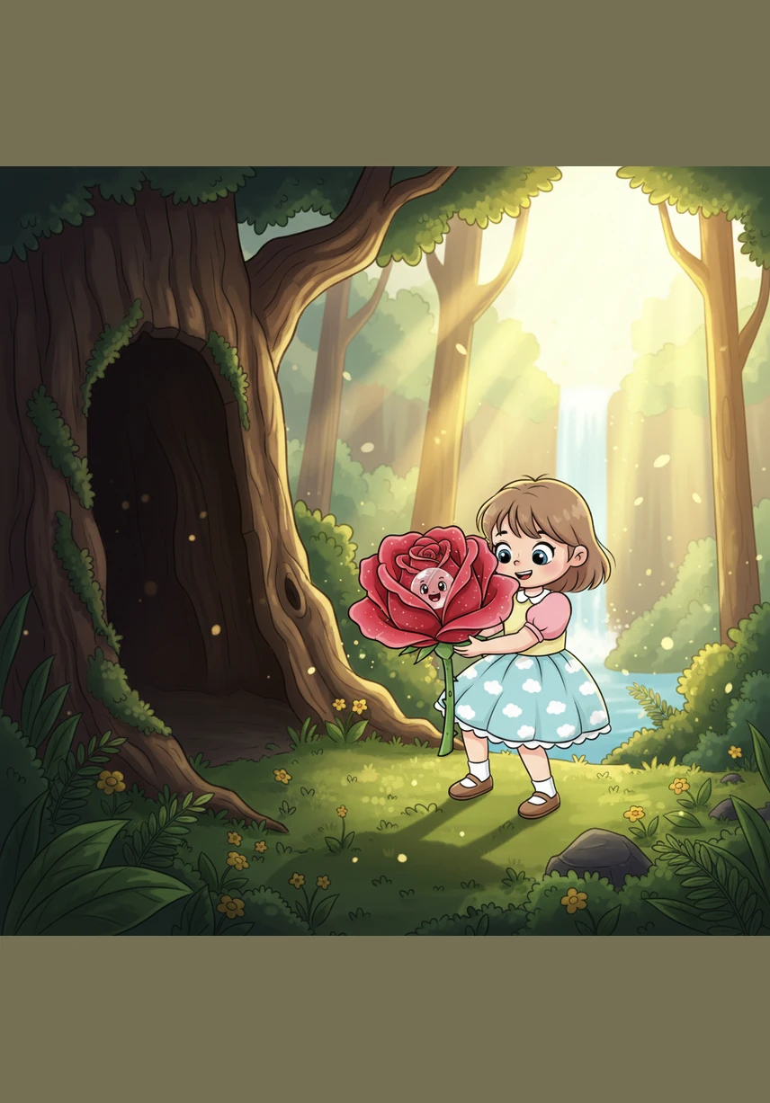 At the end of the tunnel, a breathtaking city of crystal flowers and shimmering streams stretched out before her eyes. Every petal was a lantern, and every leaf was a home for the tiny, winged spirits who tended to the garden's soul.