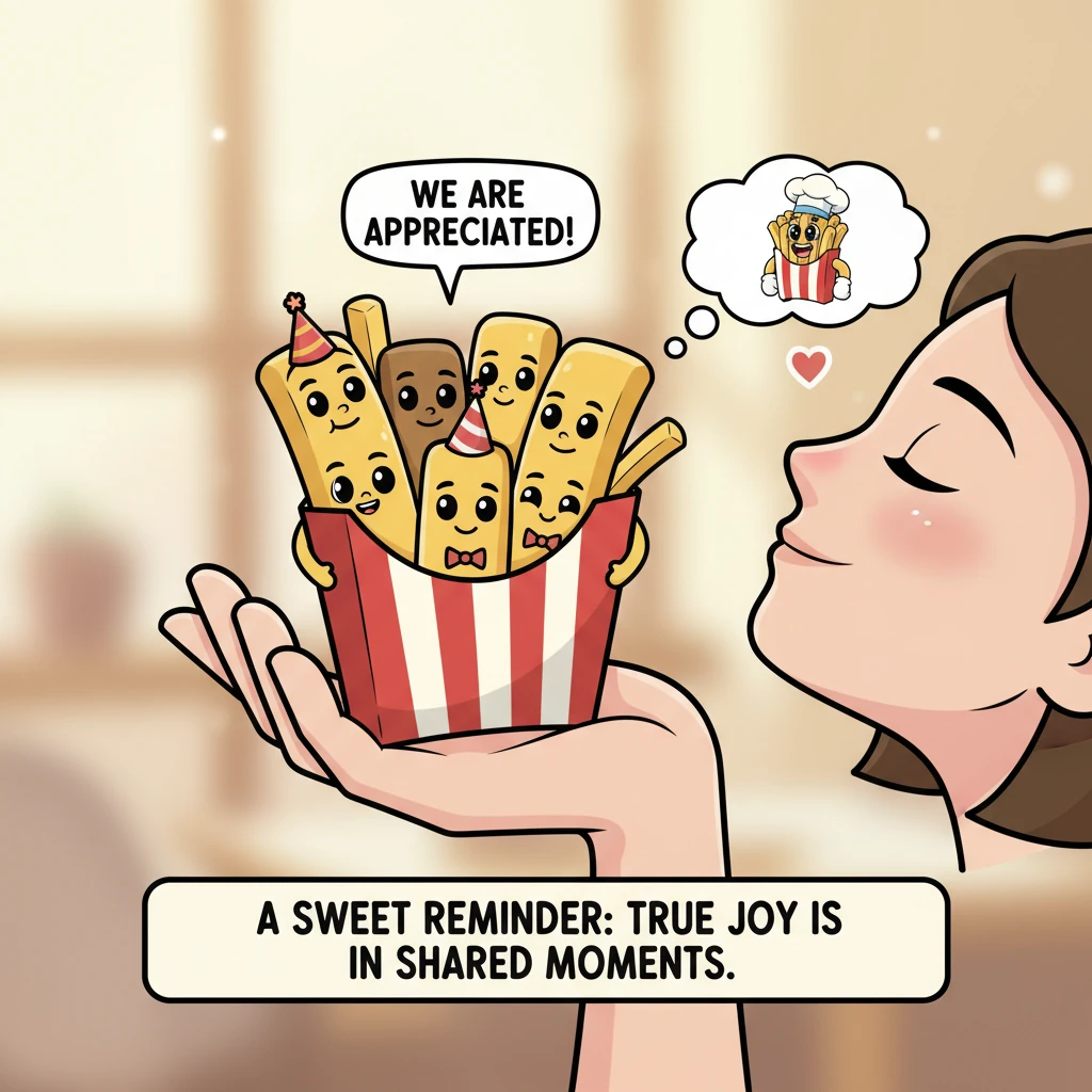 Fritz and his friends were savored and appreciated, each bite a testament to their renewed happiness and connection. The human seemed utterly content,