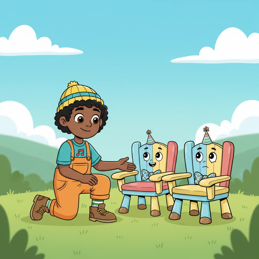 Barnaby wondered if they would ever play with him. Gently, he knelt down on one mighty knee, his voice a soft rumble. "Would you like to play a game with me?" he asked, his eyes twinkling.