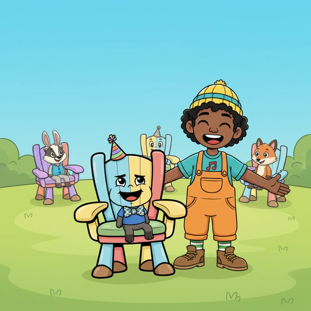 When the music stopped again, everyone scrambled for a seat! Oh dear, little Terrell missed a chair and was out, but he giggled all the same. The game was truly on!