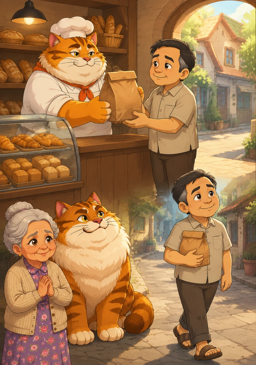 Mr. Rendi finally enters a cozy bakery and asks for a loaf of bread that tastes like a dream he almost remembered. The baker nods in understanding and hands him a brown paper bag that feels light and empty, yet Mr. Rendi walks home feeling happy that the day was so beautifully nonsensical.