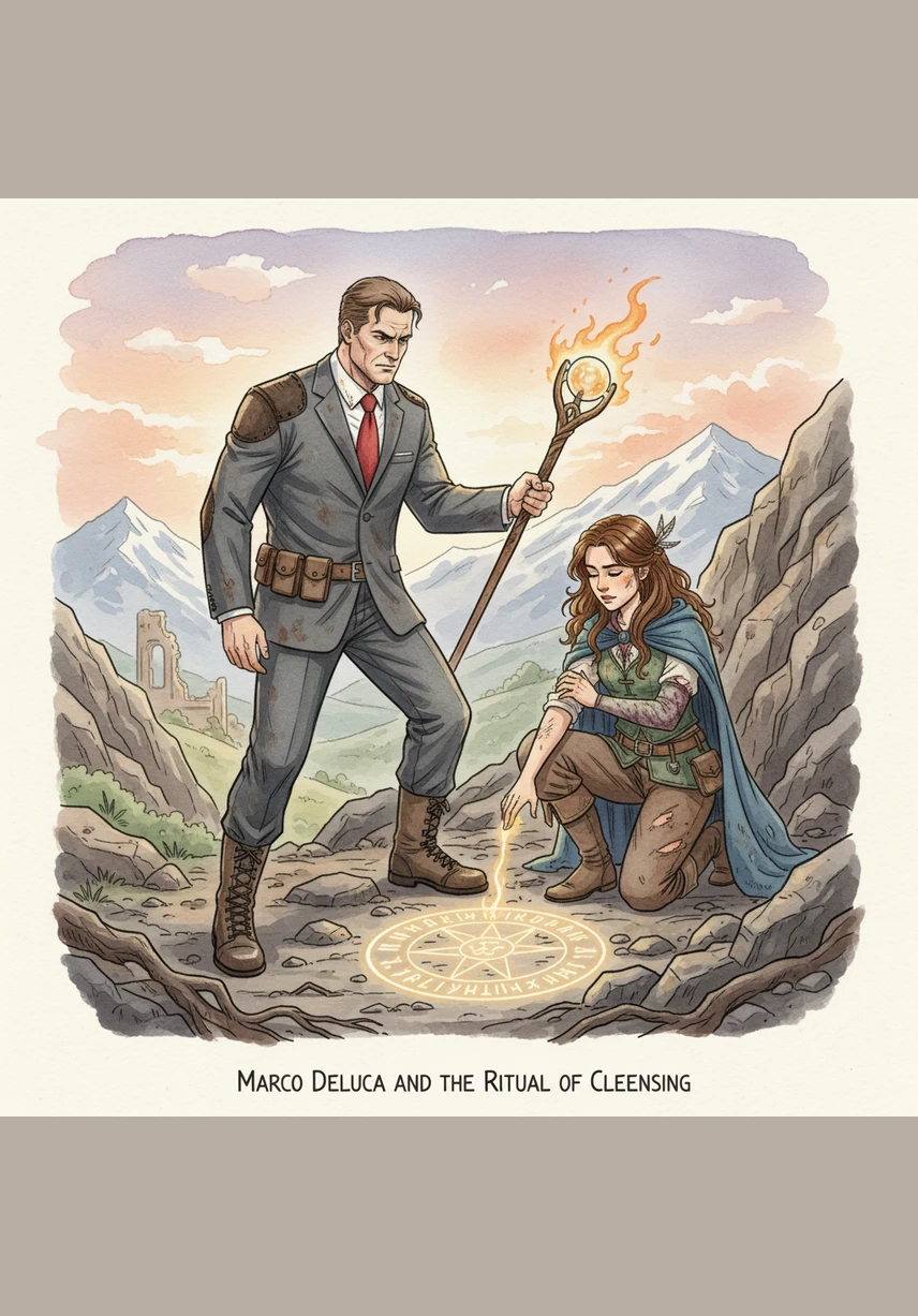 To escape a tailing car, Marco slipped into a narrow alley and ducked into the warm, golden glow of a small corner bookstore. The air inside was heavy with the comforting scent of old paper and freshly brewed coffee, a sharp contrast to the cold rain and danger outside.