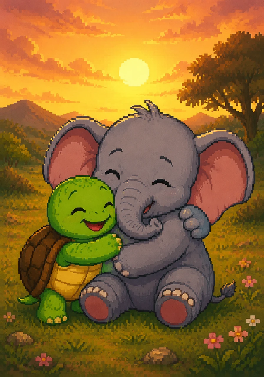 The day ends with a big, warm group hug under the beautiful golden sky. Leo feels so proud of himself for choosing kindness and using his gentle paws all day long. He knows that being a good friend is the best feeling in the entire world.