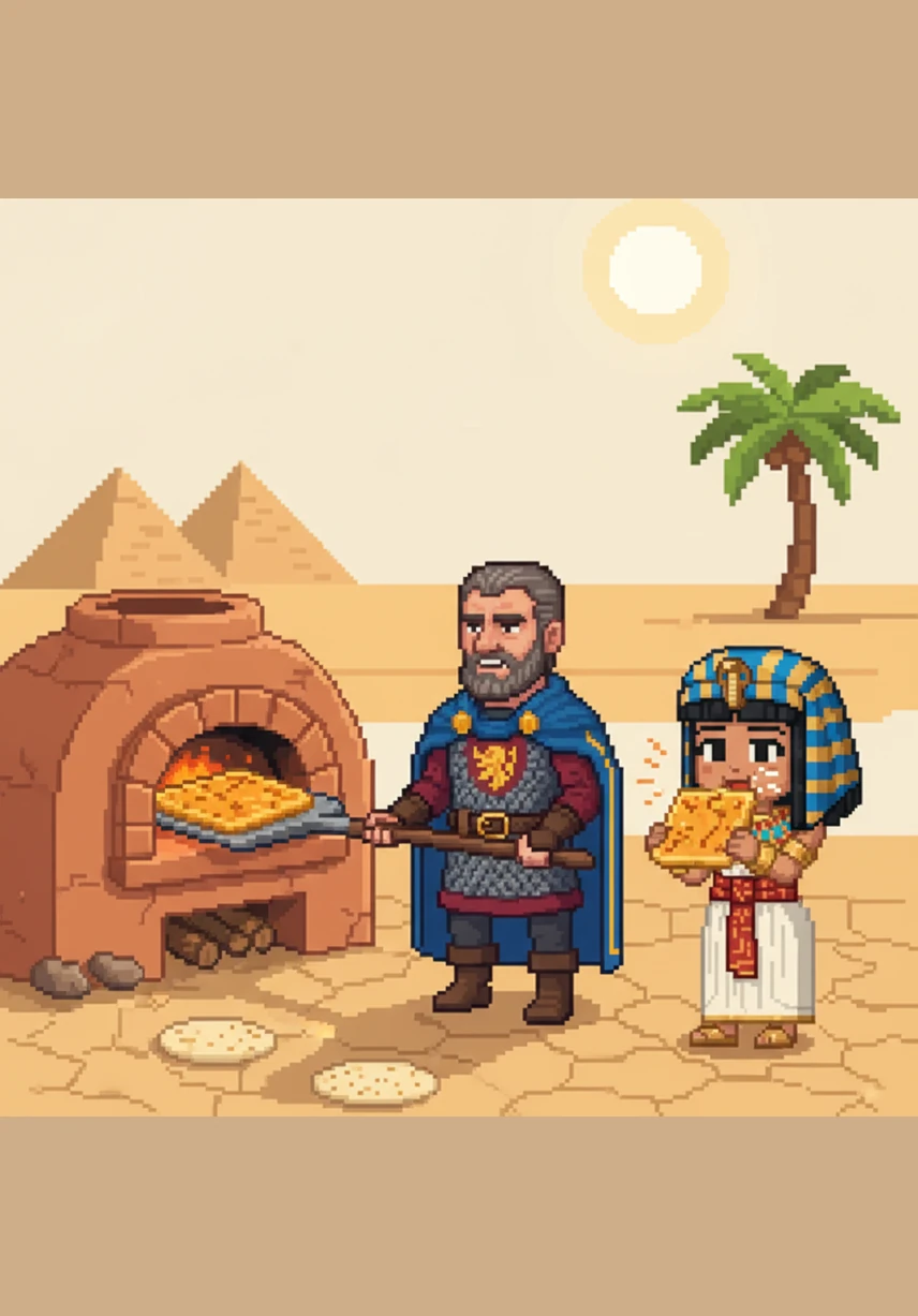 The hot sun turns the flat dough into crunchy, square Matzah. It is a special bread that makes a loud crunch when they eat it.