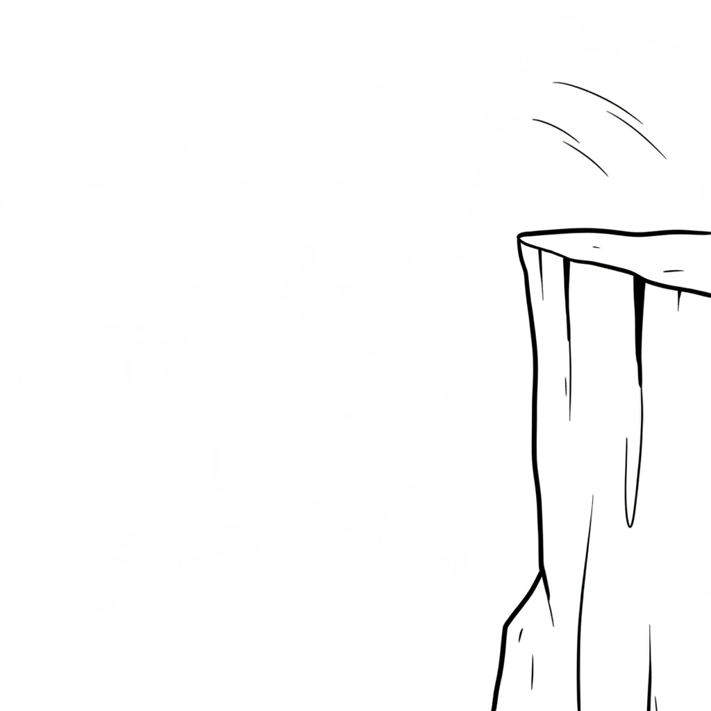 And just like that, with a quick flutter of wings, they vanished from the cliff. Only two faint, curved lines indicate their swift and mysterious departure.