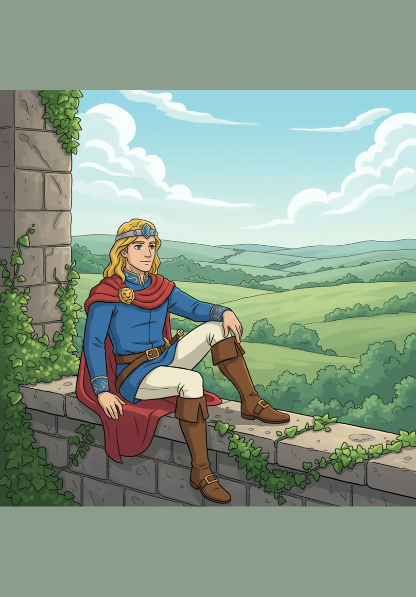 Prince Aris sat on the stone balcony of his ivy-covered castle, looking out at the vast, rolling hills of the green valley. While the kingdom was peaceful, he often felt a quiet longing for a friend who truly understood the language of the wind and the trees.