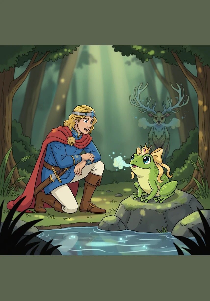 I am Princess Hana, the frog said in a voice as clear as a mountain stream, explaining that a forest spirit had changed her form to guard the sacred waters. Aris listened intently, mesmerized by the way the sunlight filtered through the leaves to dance upon her green skin.
