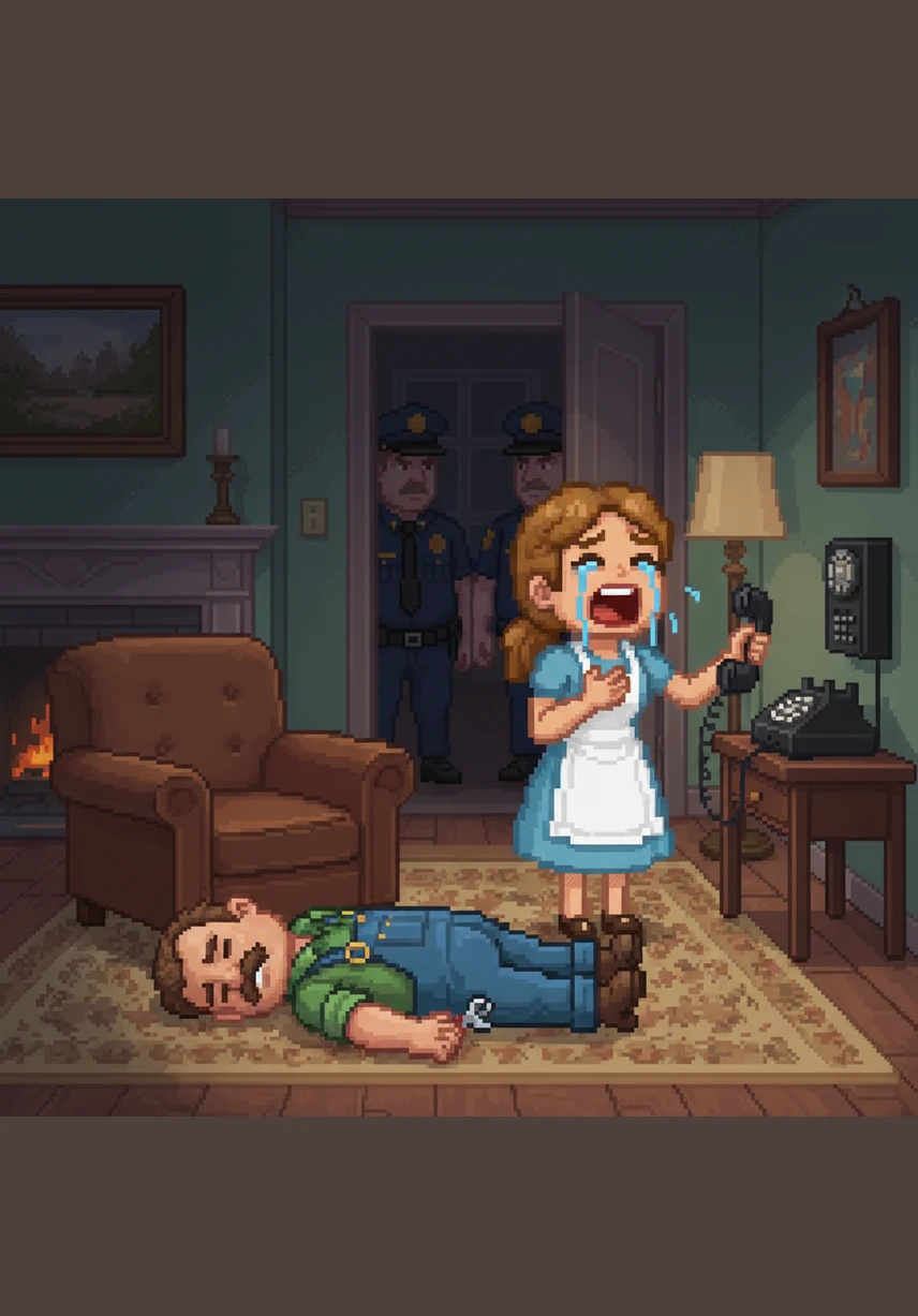 Upon returning home, Mary let out a piercing cry as she discovered Patrick lying still on the carpet. She rushed to the telephone, her voice trembling with genuine-sounding grief as she begged the police to come quickly. Tears streamed down her face as she played the role of the devastated, heartbroken widow.
