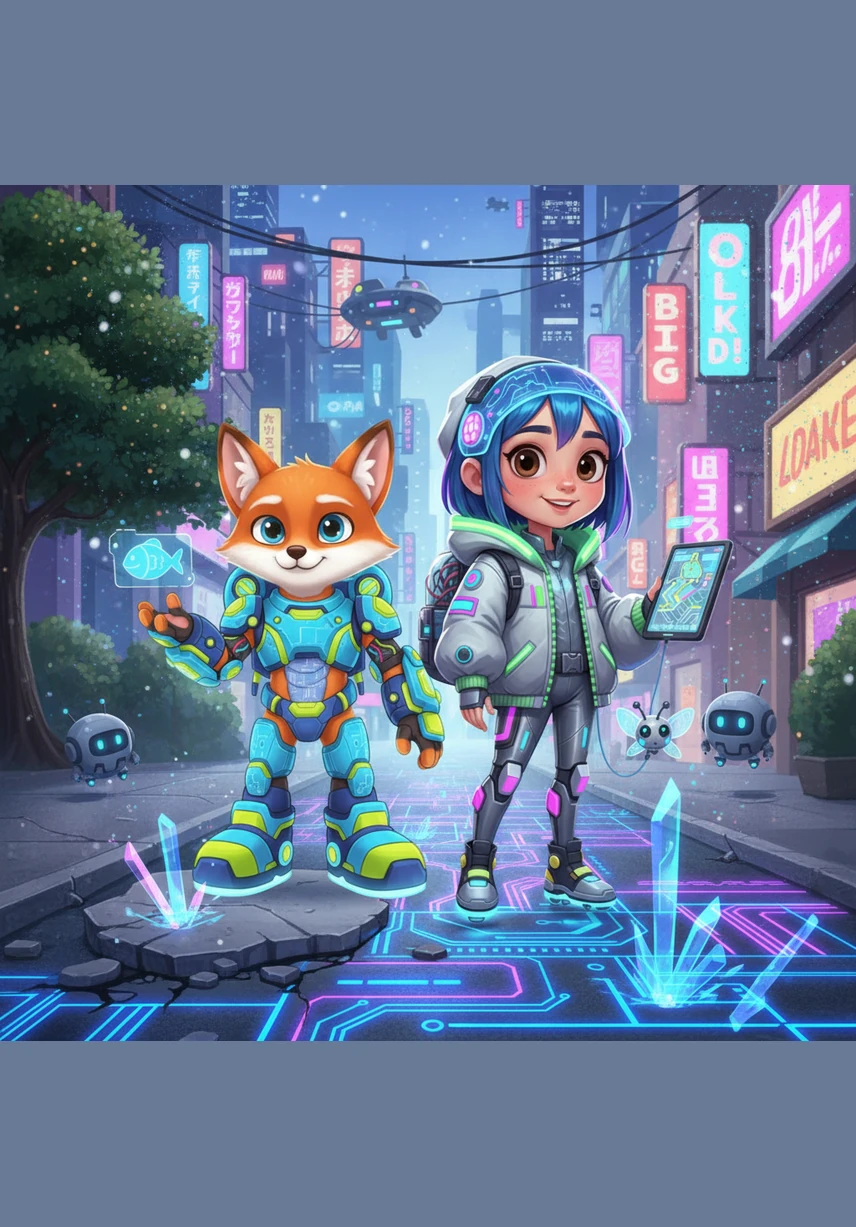 As she reaches the edge of the local park, the ordinary sidewalk begins to shimmer and turn into a path of soft, glowing moss. Giant wildflowers bow their heads to greet her, whispering secrets in a language only Lily can understand.