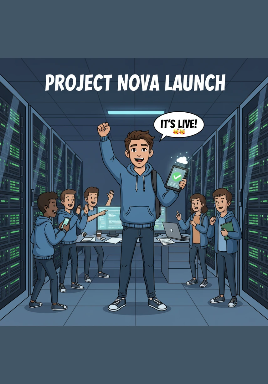 After hours of debugging, the first successful login occurs on the local server. Alex watches with pride as a test student is assigned to Room 101 with a single click of a button on the new website.