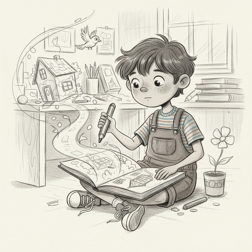 Leo and the Whispering Charcoal - Creative imagination