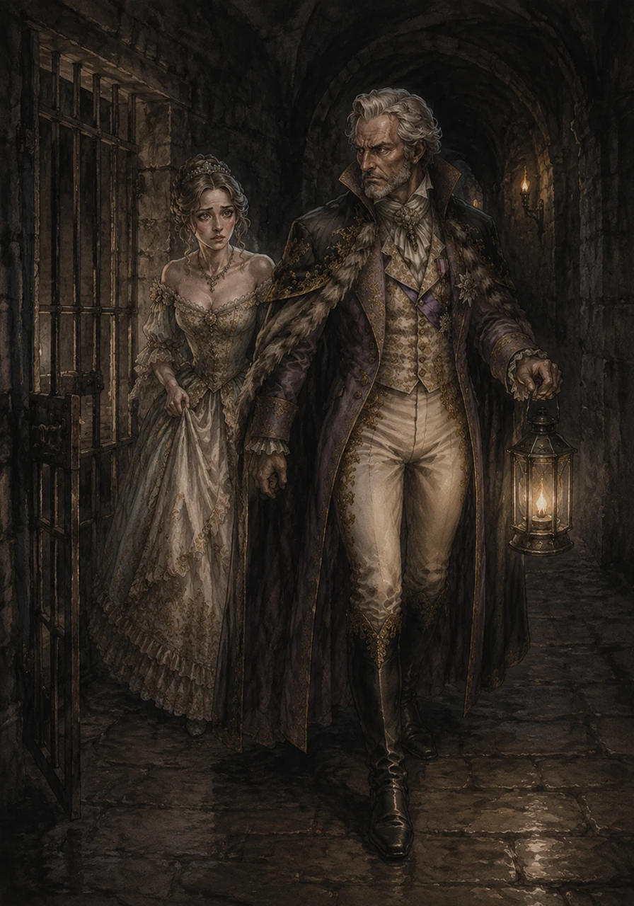 Avelina languished in the bleak darkness of the dungeon for several agonizing days, losing all track of time. Hope arrived in the form of a sympathetic guard, who quietly unlocked her iron cell door in the dead of night and guided her through a secret passage to freedom.